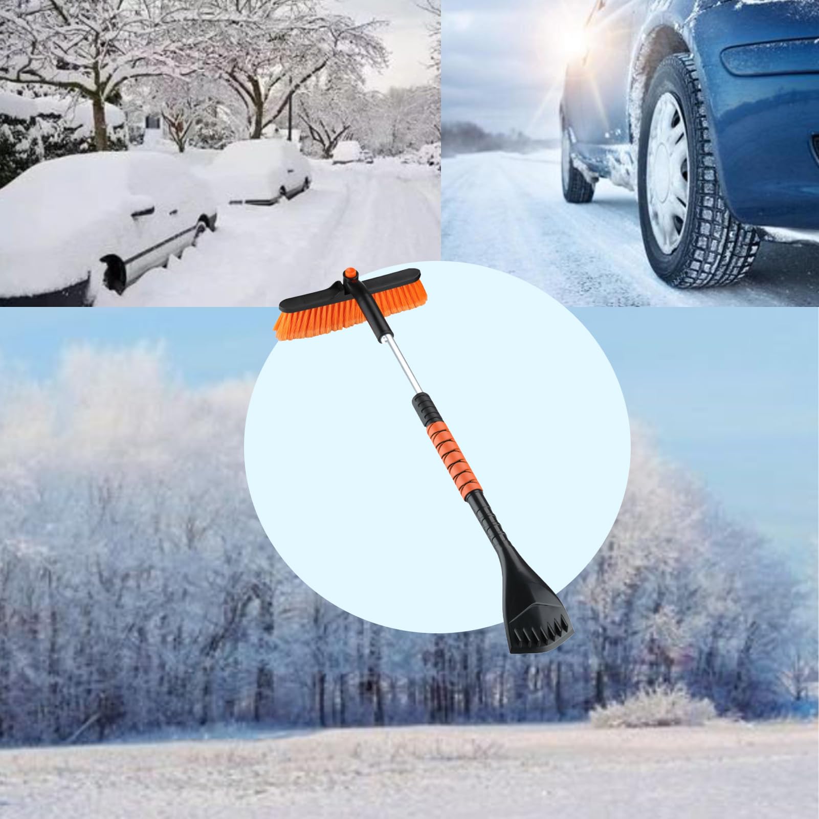 Toulifly 2 En 1 Grattoir à Glace Pour Vitres Voiture