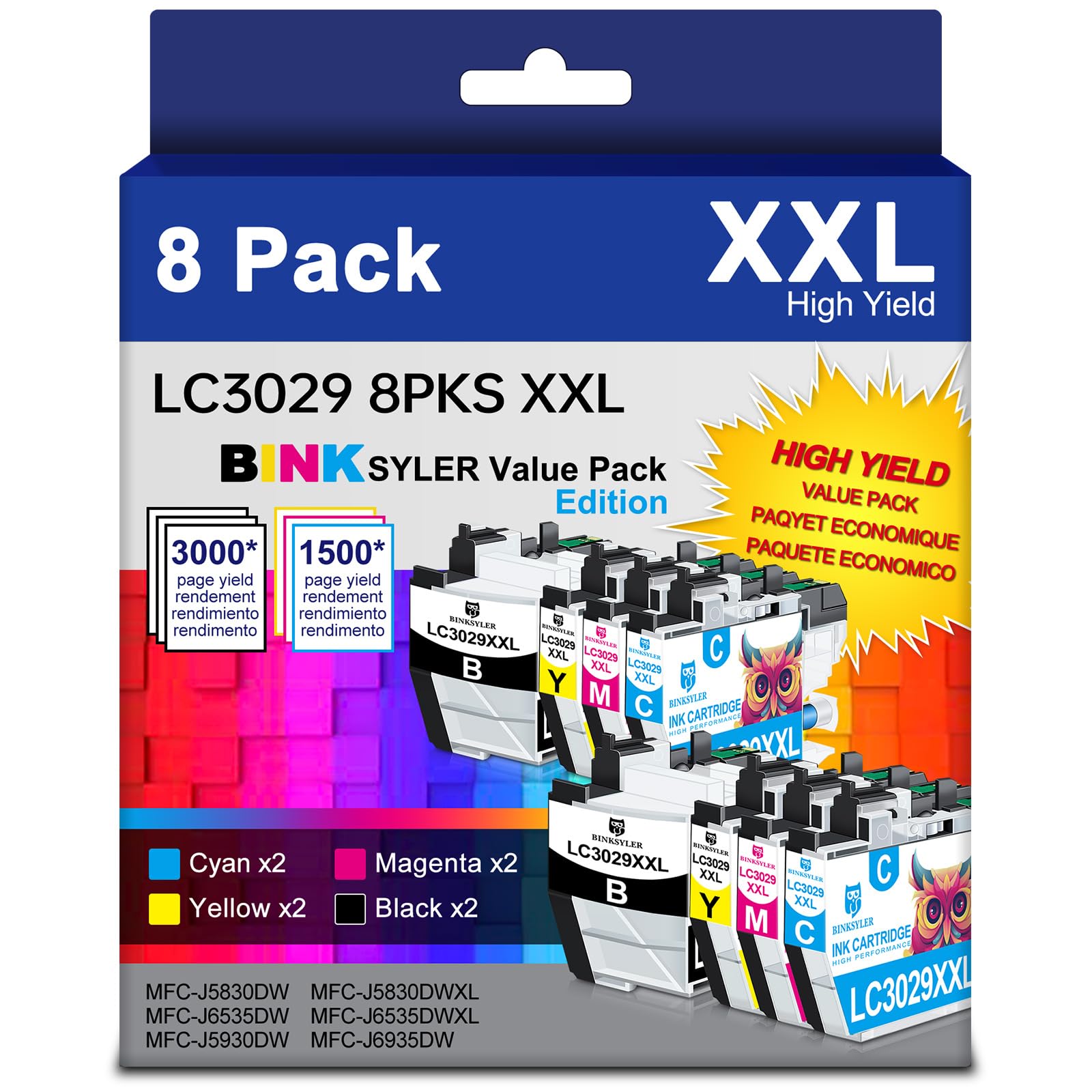 Amazon.com: BINKSYLER LC3029XXL Ink Cartridges for Brother LC3029