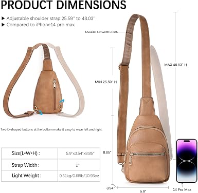 CLUCI Small Sling Bag for Women, Leather Crossbody Fanny Packs Trendy, Women's Chest Bag - Image 5
