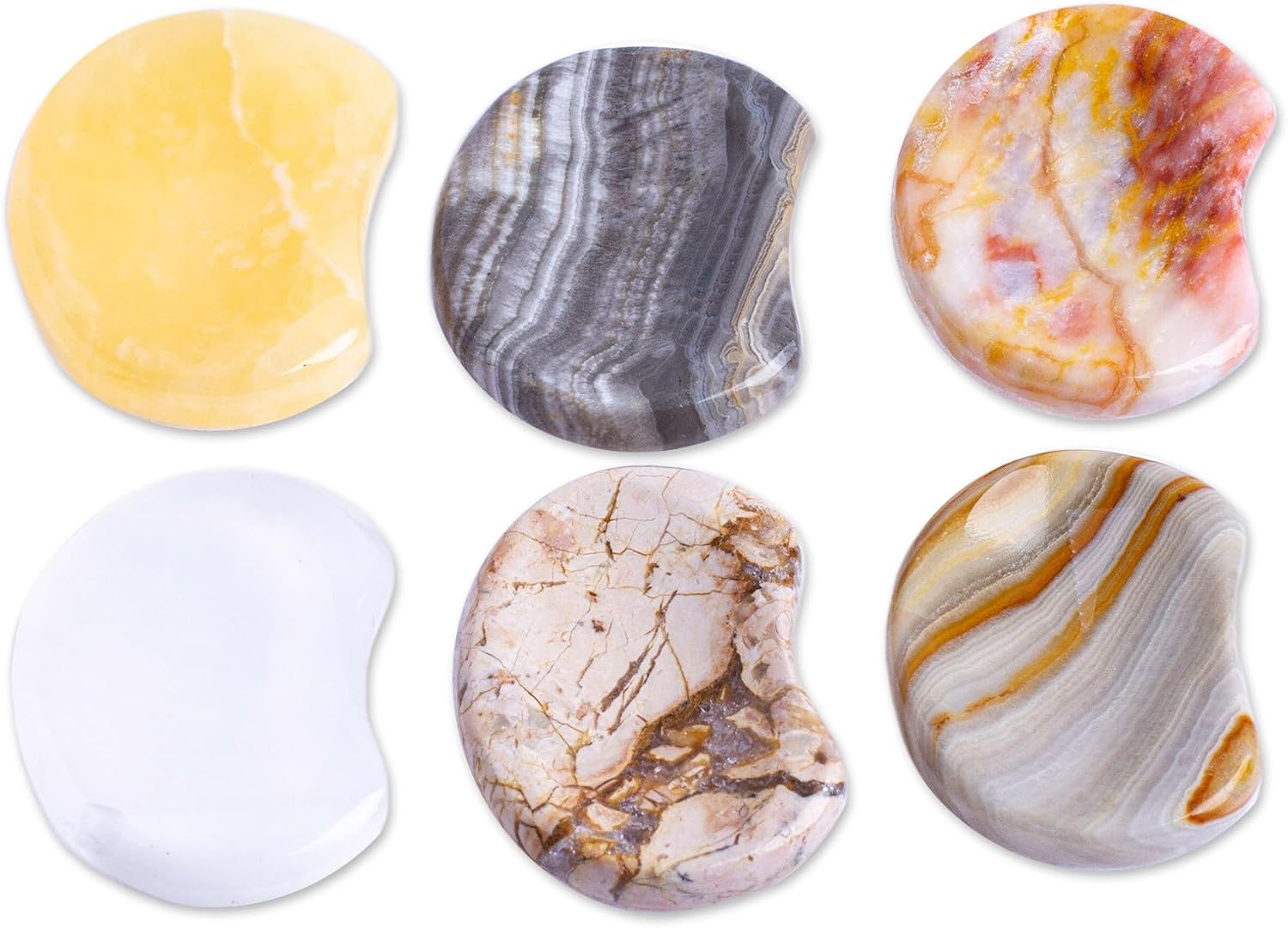 NOVICA Handmade Stress Relieving Stones Made from Reclaimed Marble Multicolor Decor Accessories Home Accents Gemstone 'Serene Limbo'(Set of 2)