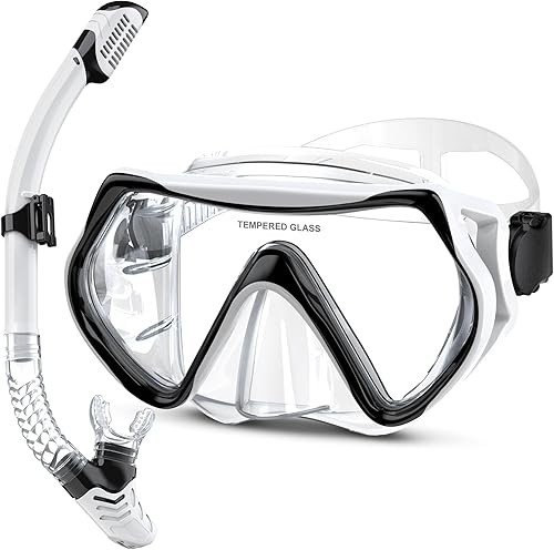 Miniatura 26 de Snorkeling Gear, Dry Snorkel Set180° Panoramic Wide View,Anti-Fog Scuba Diving Mask, Professional Snorkeling Gear for Free Breathing, Swimming,