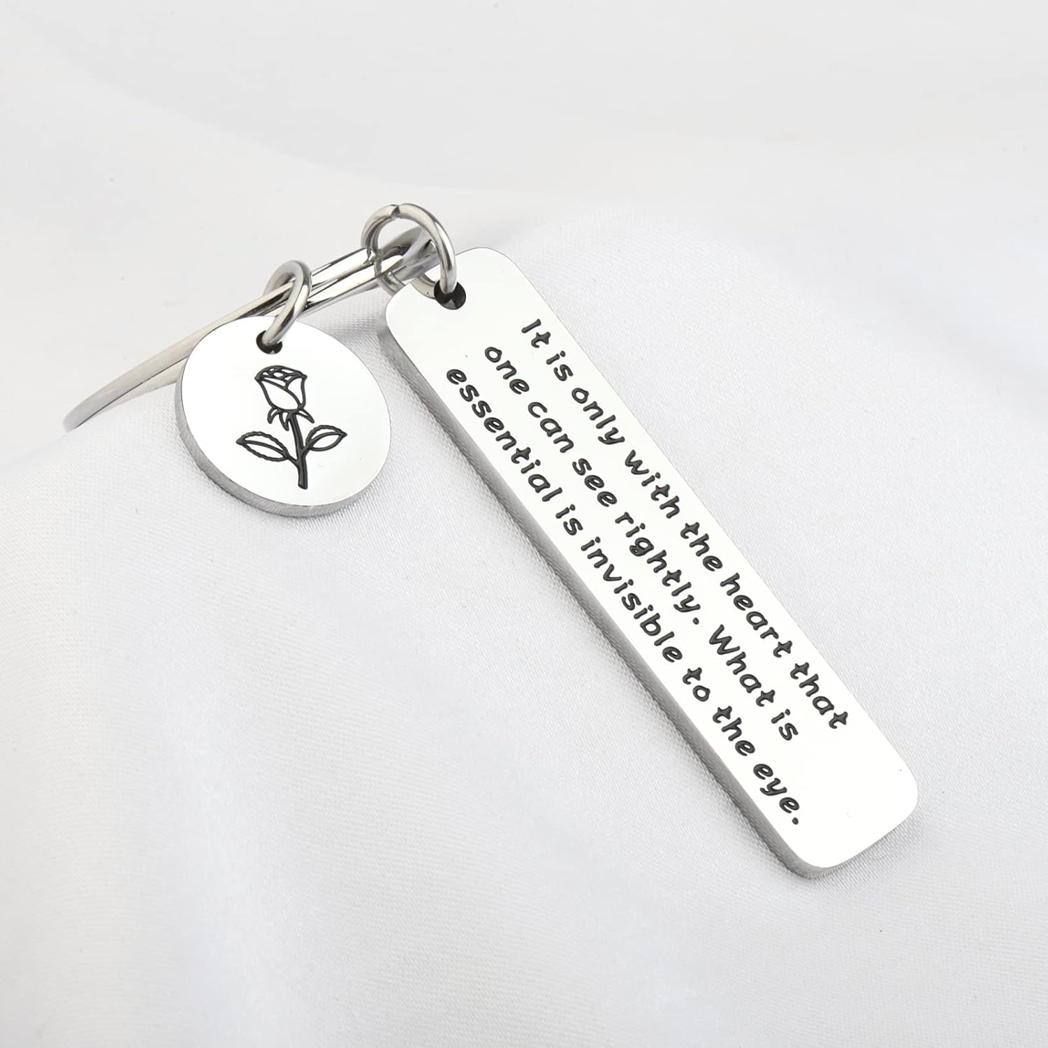 Miniatura 6 de WUSUANED Llavero con cita de príncipe pequeño, regalos inspiradores, corazón que puede ver correctamente el regalo esencial para los amantes de los