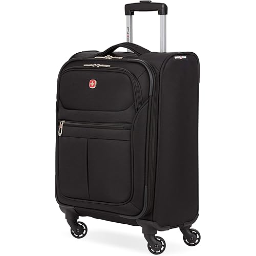 SwissGear 4010 Softside Luggage with Spinner Wheels, Black, Carry-On 18-Inch