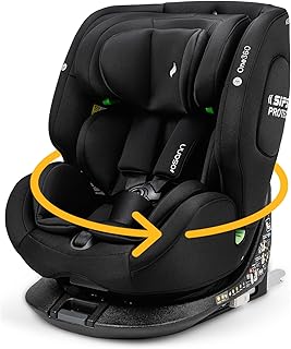 Osann One360 i-Size, 360 Grad drehbarer Kindersitz 40-150 cm, Reboarder mit Isofix, mitwachsender Kinderautositz - All Black
