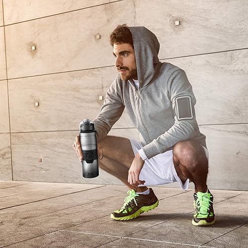 Miniatura 54 de Botella de agua deportiva Zorri, 13.5, 17, 23.6 onzas, sin BPA, a prueba de fugas, ligera, para exteriores, campamento, ciclismo, fitness, gimnasio