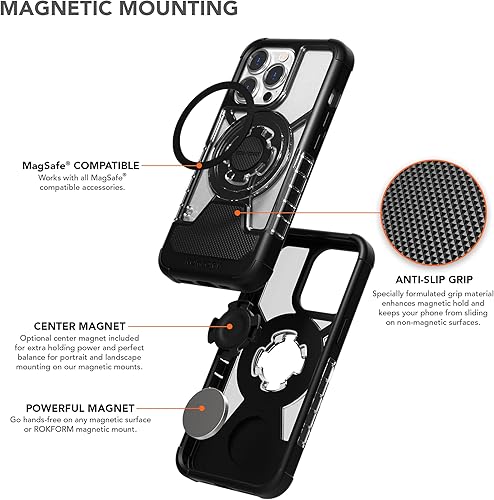 Miniatura 3 de Rokform - Funda de cristal para iPhone 13 Pro + soporte de aluminio para teléfono RokLock