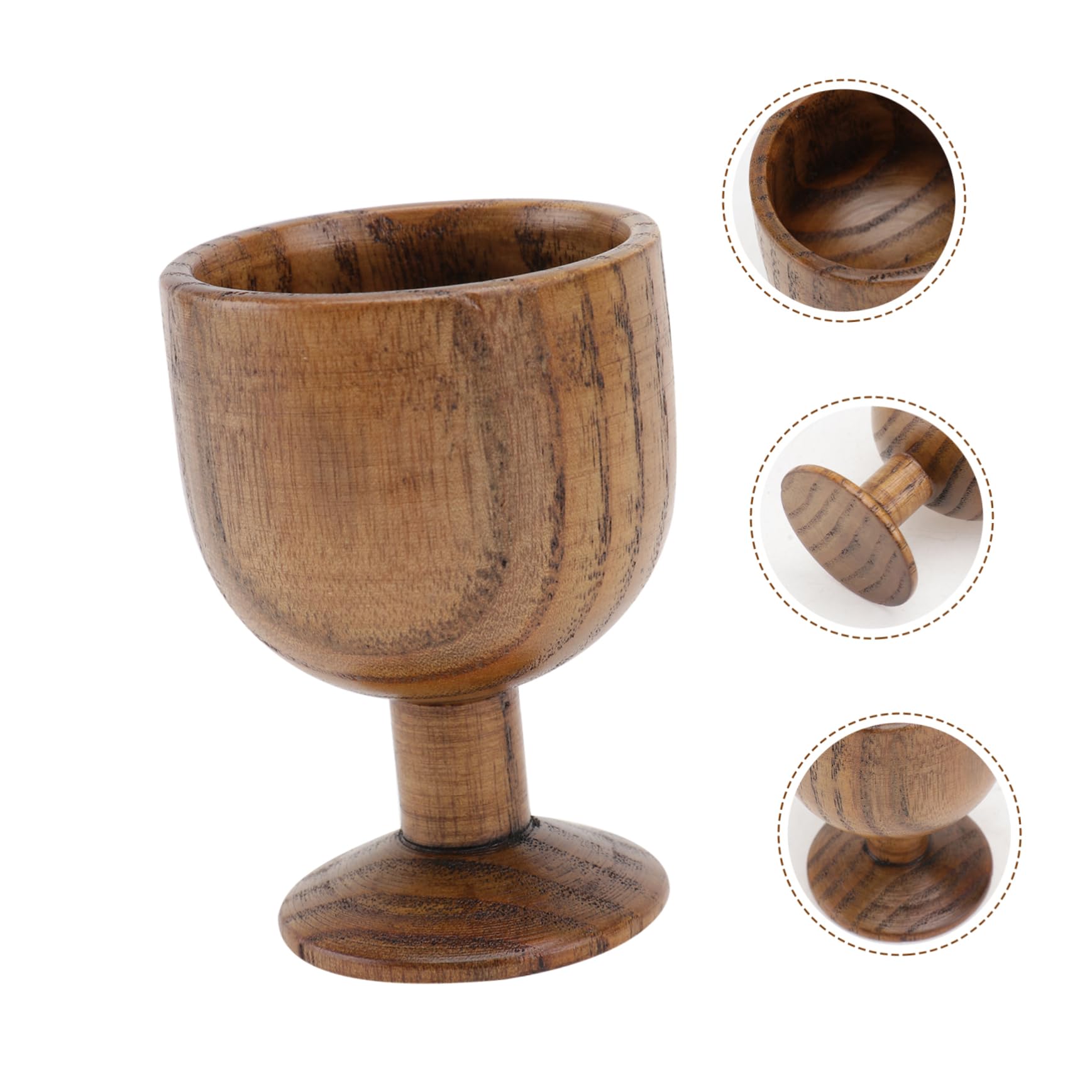 BEBEMOKO 1pcs Wine Glass Hand-made Glass Whiskey Drinking Cup Wooden