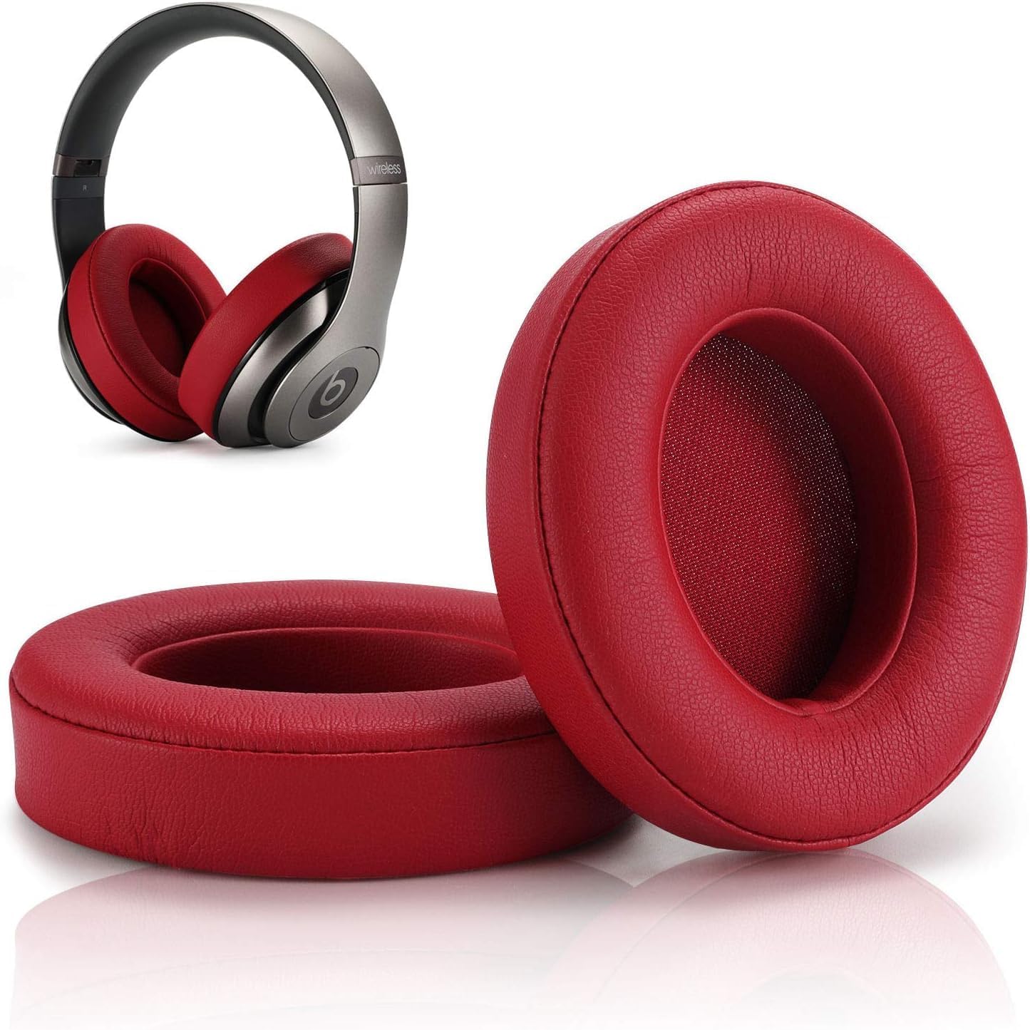 Replacement Ear Pads for Beats Studio 2 & 3 Over-Ear Headphones, Wine Red image 3