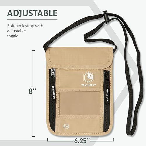 Miniatura 10 de Venture 4th bolsa de cuello de viaje con traba RFID