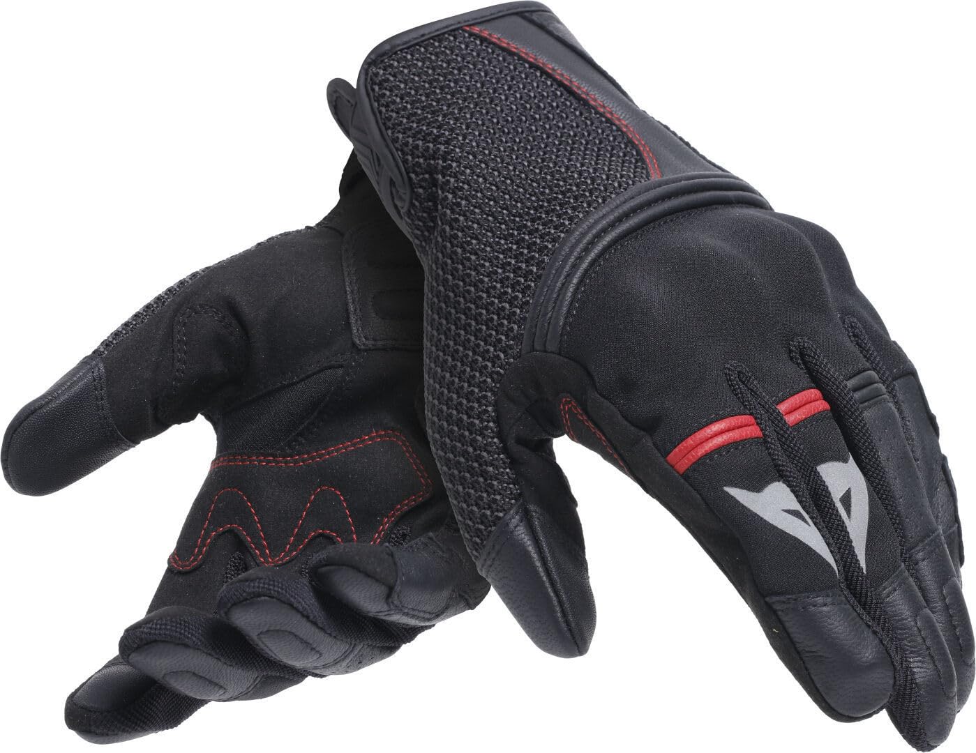Dainese - Namib Gloves, Summer Motorcycle Gloves, with Elastic and Ventilated Fabric, Touchscreen, Men, Black/Black, L