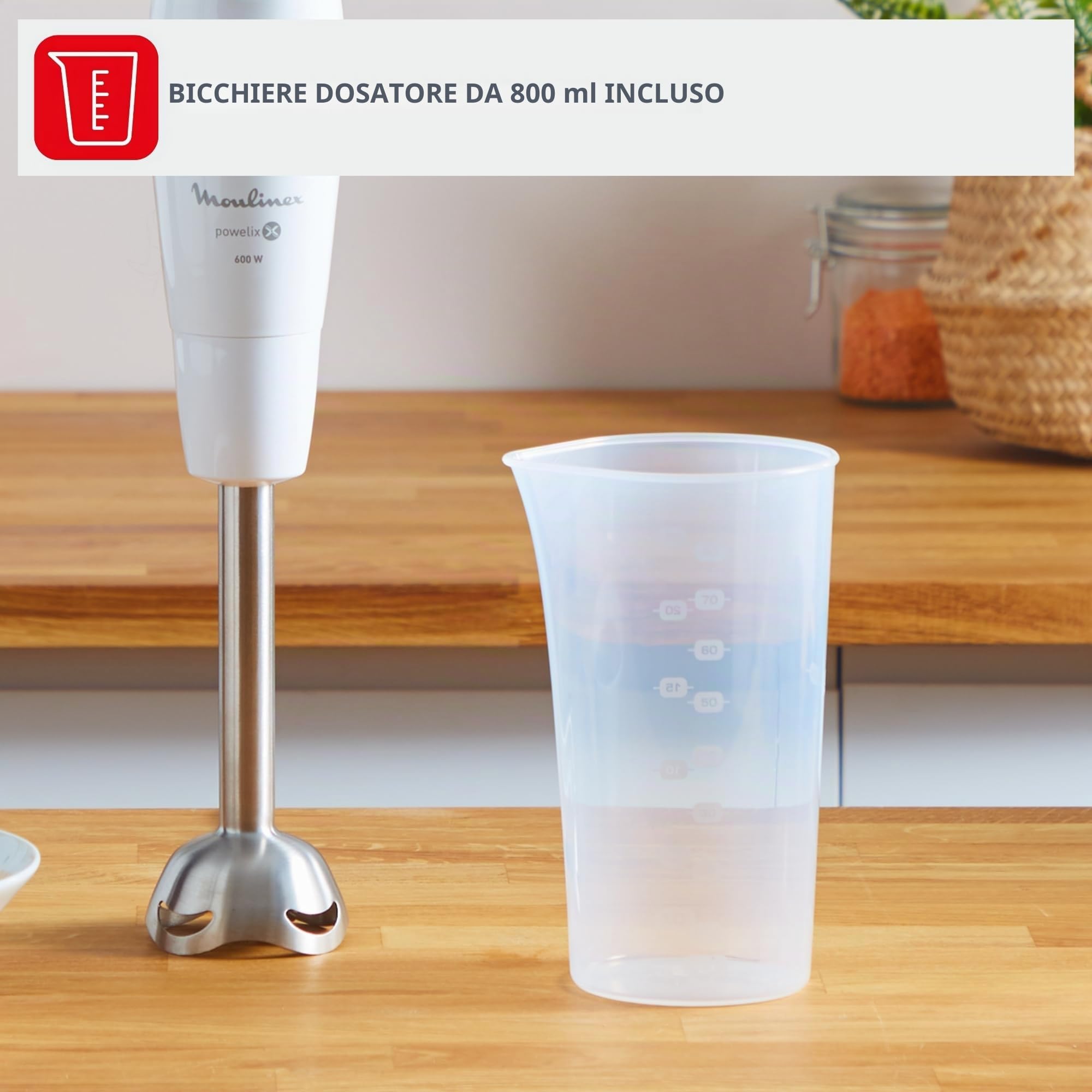 Moulinex Frullatore Daily Chef, 600 W, Bianco e Grigio