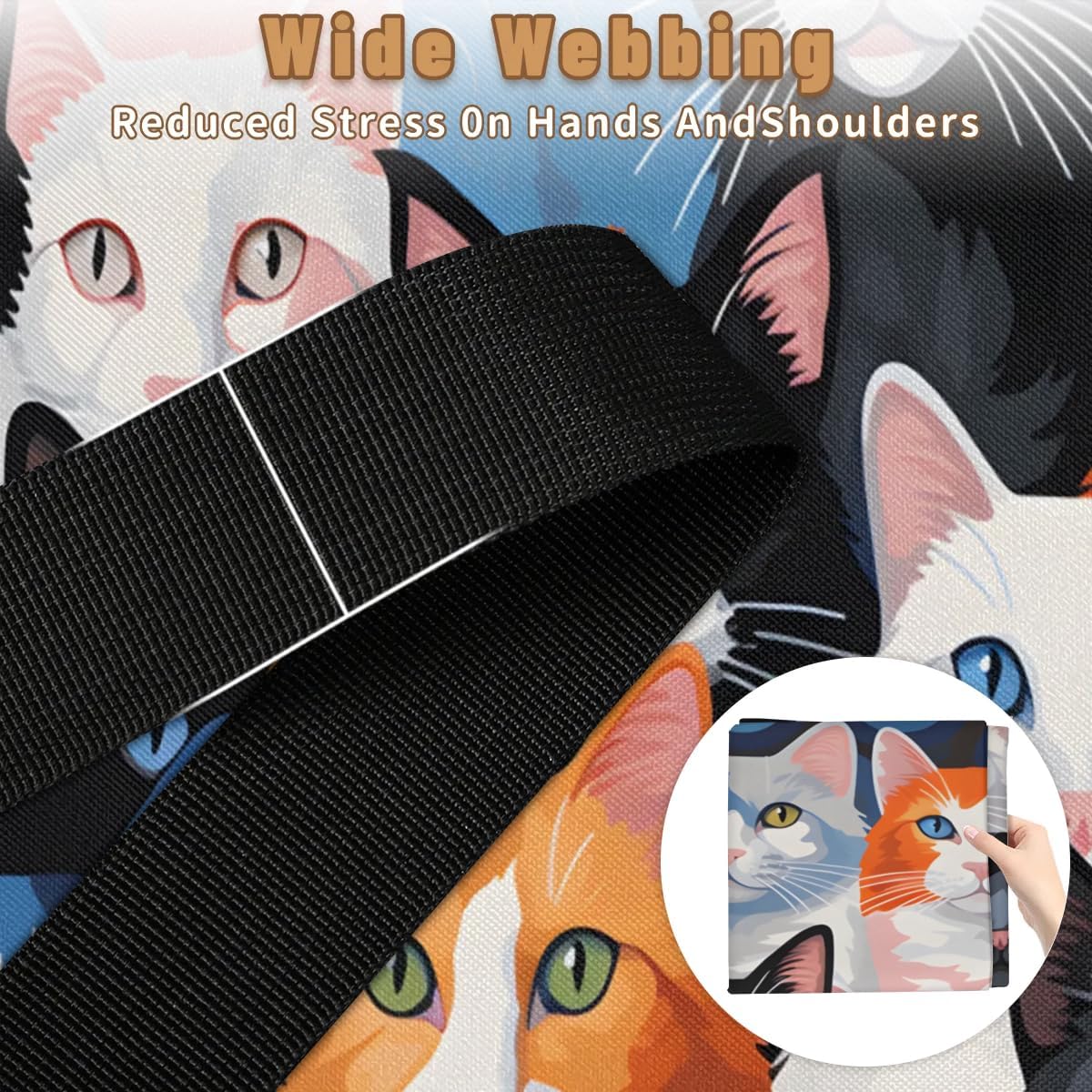 Honeybaby 214L Extra Large Comforter Storage Bag Cat Pattern Storage Totes with Lids Waterproof Closet Organizer Folding Blanket Storage Bags for Clothes Bedding Pillows