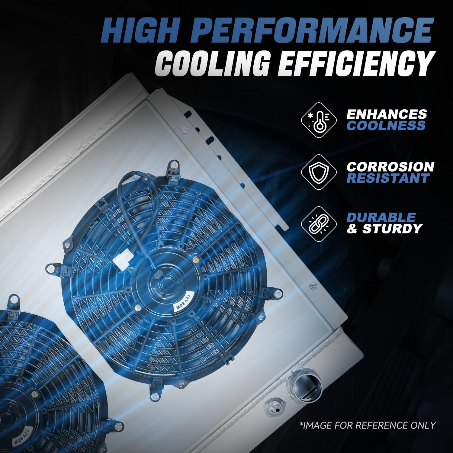 Auto Dynasty Aluminum Radiator Fan Shroud Assembly Compatible with 1979-1993 Dodge Ramcharger Cb300 Rd200 D100-450 W100-350 3.9L 5.2L 5.9L, 3-Row Radiator with TOC for OEM 2531025401 30582111 4089567