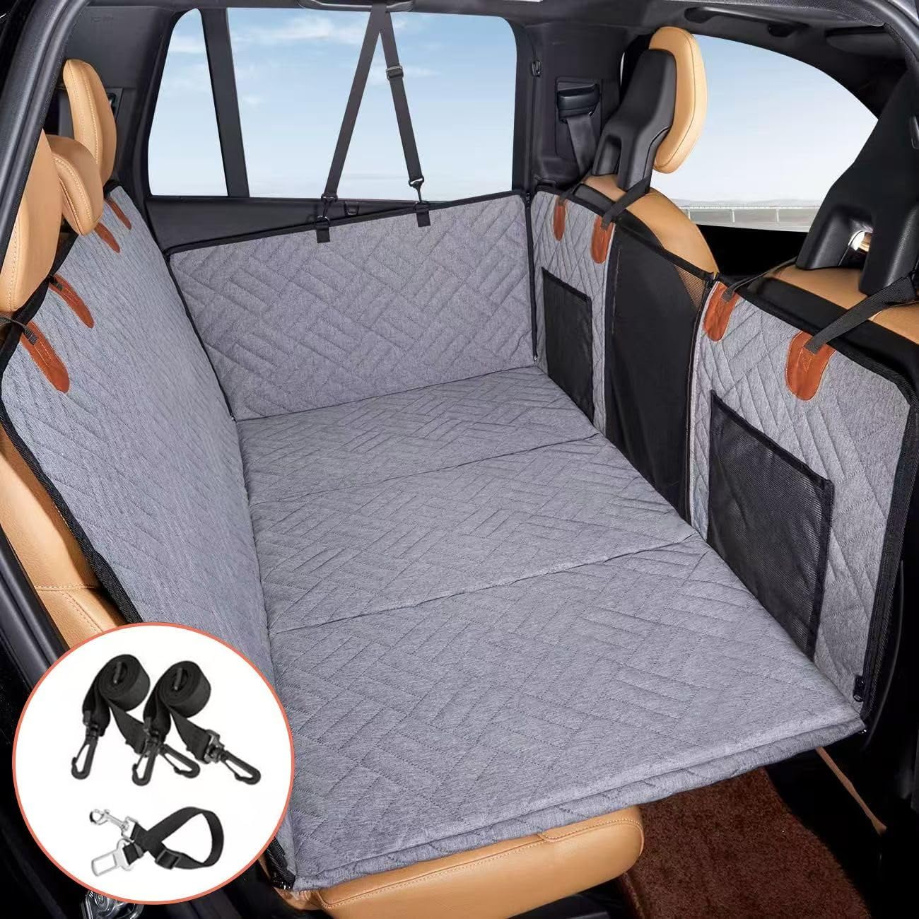 Funda Para Asiento Trasero De Coche Para Perros - Compatible Con Hyundai I30, Hamaca, Malla Ventana, Fácil Limpieza