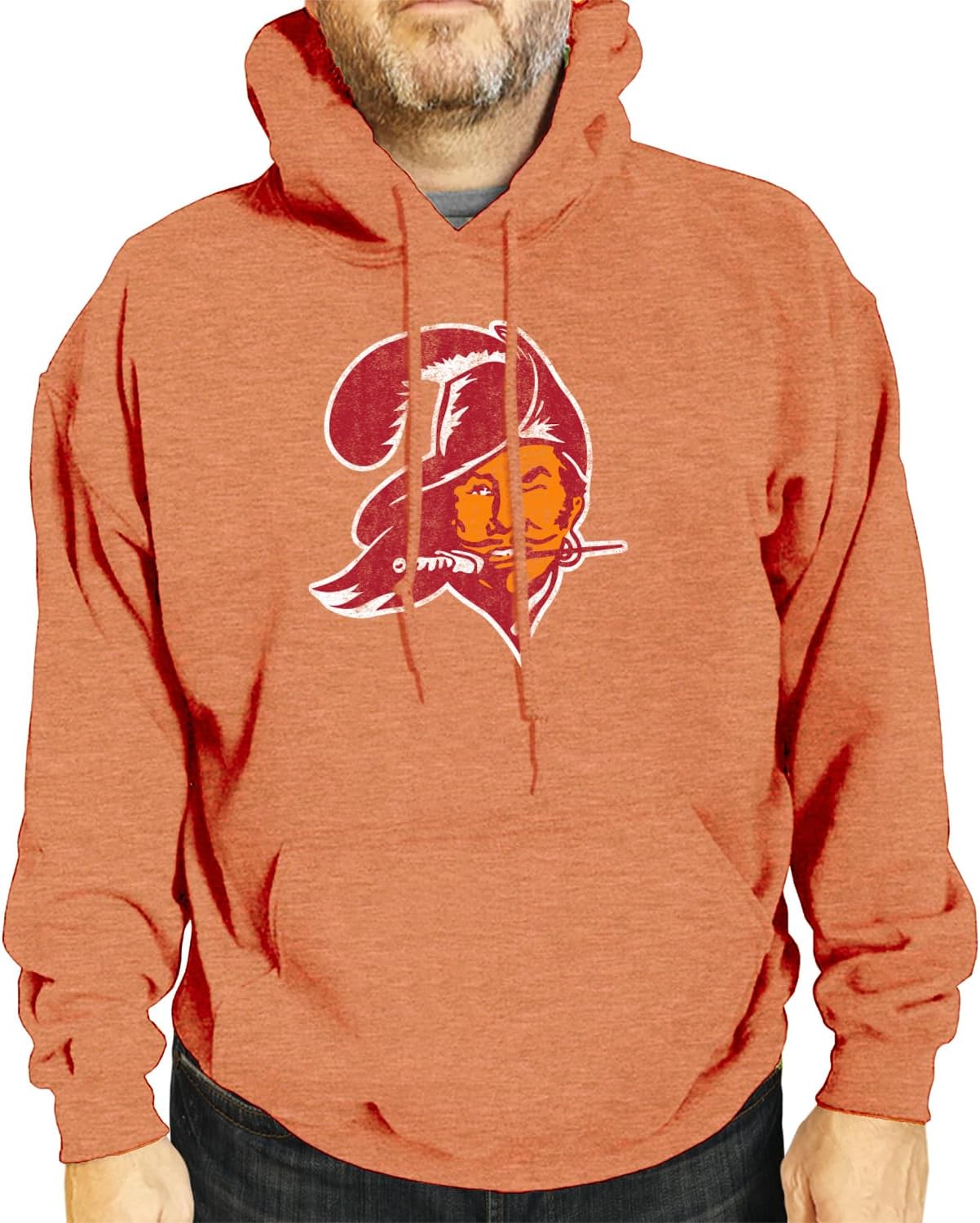 Team Fan Apparel NFL Adult Unisex Modern Throwback Ultra Soft Fleece Hooded Sweatshirt, Heathered Football Hoodie