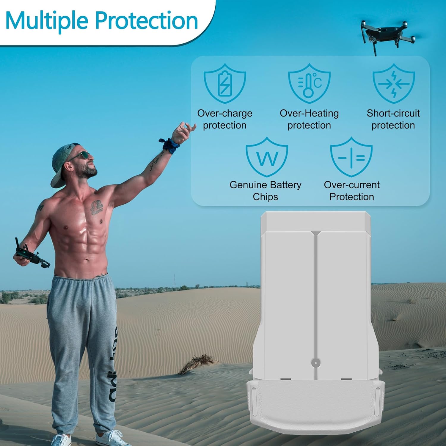 COOLSHOW Intelligent Flight Mini 4 Pro/3 Series Battery 2 Packs 3850mAh Offer 47 Mins of Max Flight Time Compatible with DJI Mini 4/3/3 pro Plus