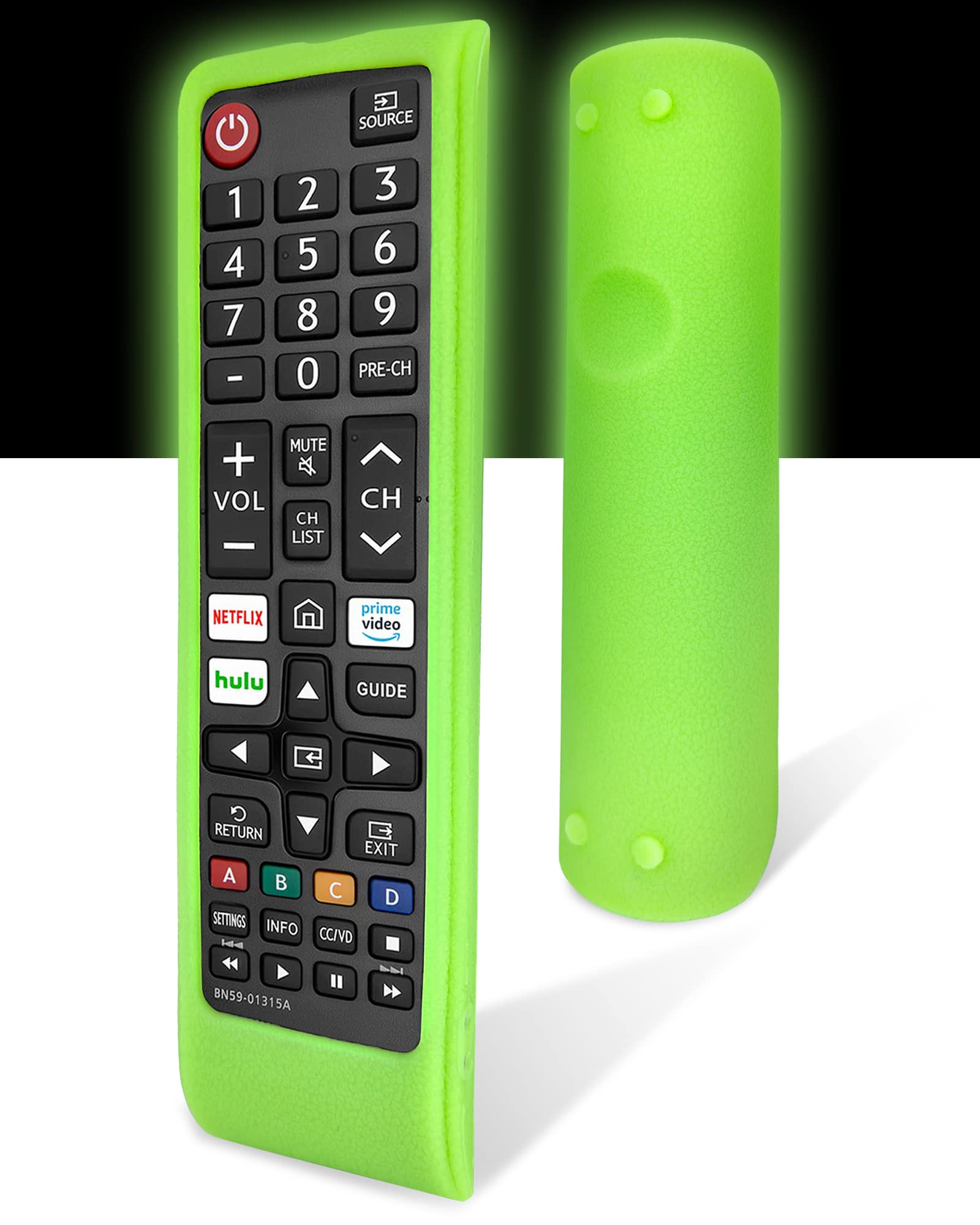 Protective Remote Control Case Compatible with Samsung TV Remote – Eco Silicone Cover, Shockproof, Dustproof, Washable (Luminous Green)