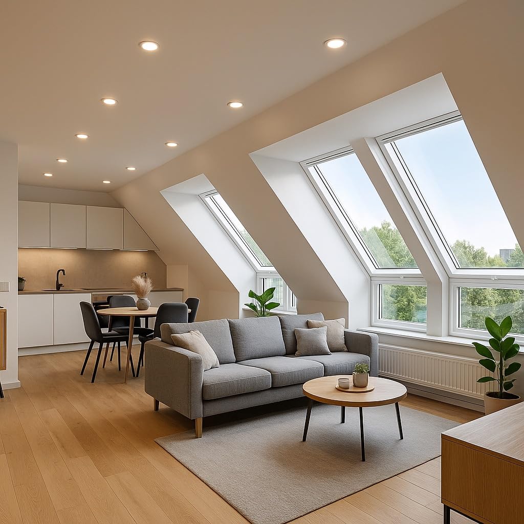 5er Set flacher MCOB LED Modul Einbauleuchte in Weiß. Warmweiß (3000K), 5W, 230V. Starr, Klemmring. Ideal fürs Wohnzimmer, Küche, Flur und Schlafzimmer. Dank wenig Einbautiefe vielseitig einsetzbar.