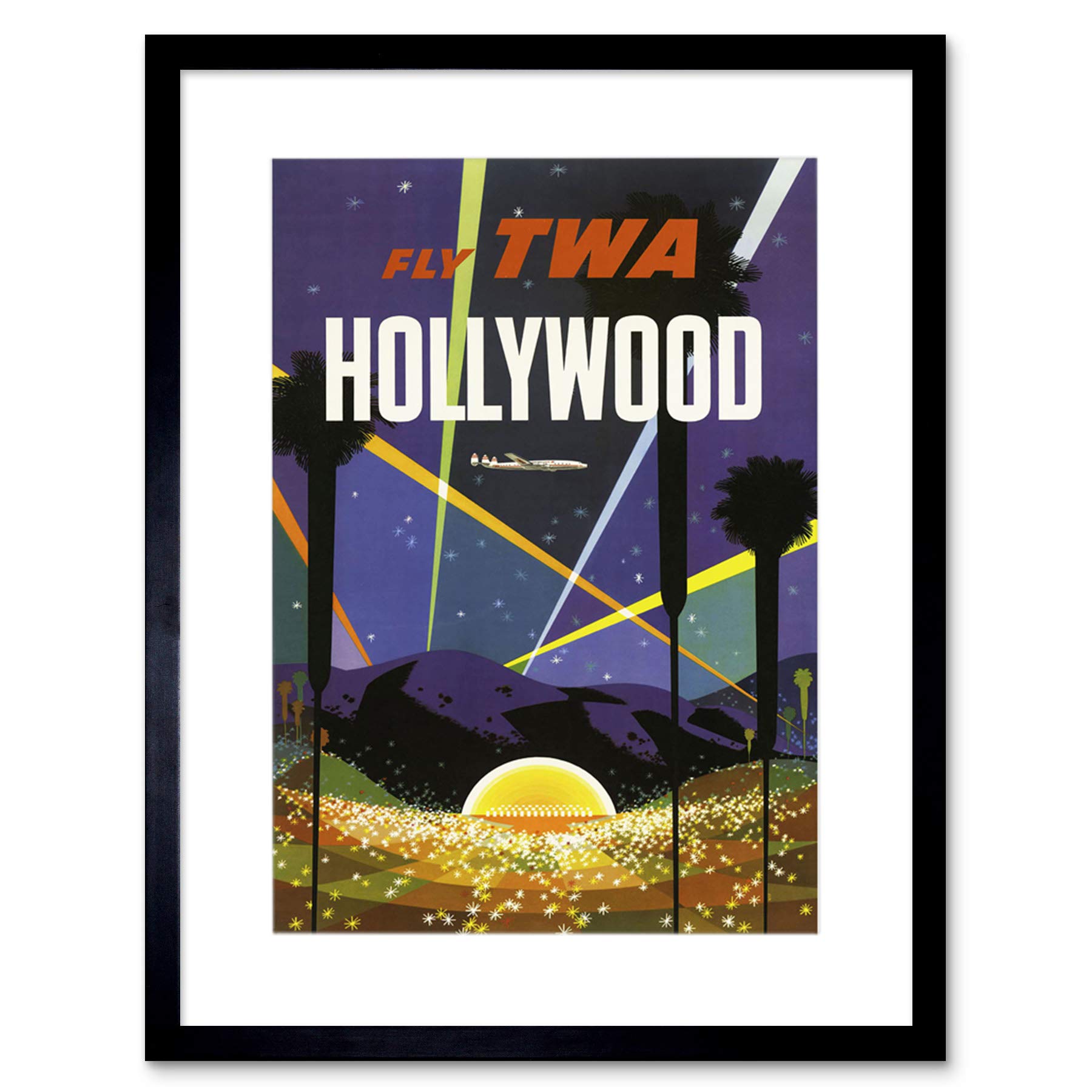 Wee Blue Coo Ad Travel Hollywood California Los Angeles TWA Airline Framed Wall Art Print