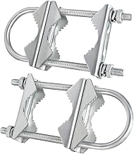 Double Antenna Mast Clamp V Jaw Block with U Bolts, Heavy Duty Mast to Mast Mount Bracket Kit for Outdoor Antenna 2 Sets