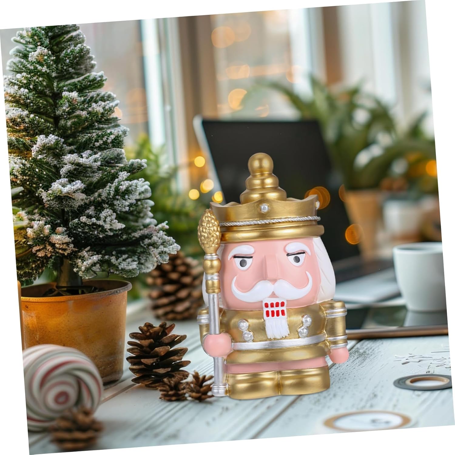 Nutcracker Piggy Bank Cute Coin Holder for Boys and Girls and Adults Portable Savings Box for Home Decor Educational Money Saving Bank Fun Decorative for All Ages