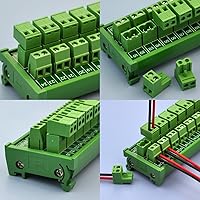 Vista 3 de Electronics-Salon Módulo de distribución de bloque de terminales de tornillo con posición 12x2 enchufable de montaje en carril DIN 10A 300V.