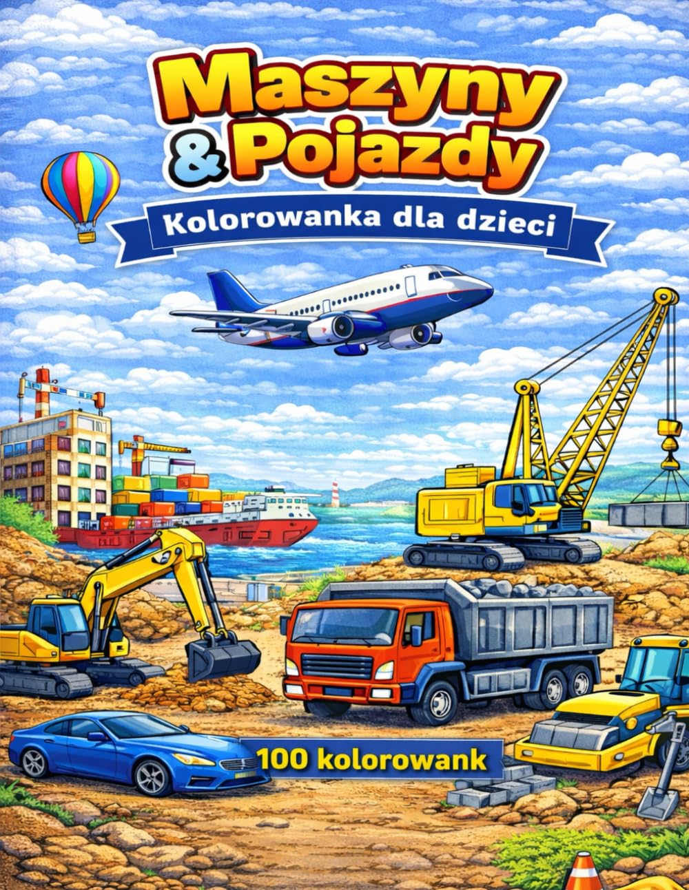 Maszyny i Pojazdy Kolorowanki dla Dzieci: 100 Kolorowanek