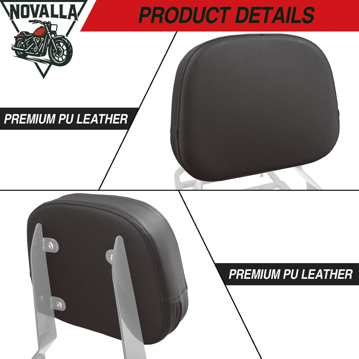 Sissy Bar with Luggage Rack Fit for Honda VTX 1300/1800 N/R/S Models, Motorcycle Passenger Backrest Fit for Honda VTX1300 2003-2006 VTX1800 2002-2008 (CHROME)