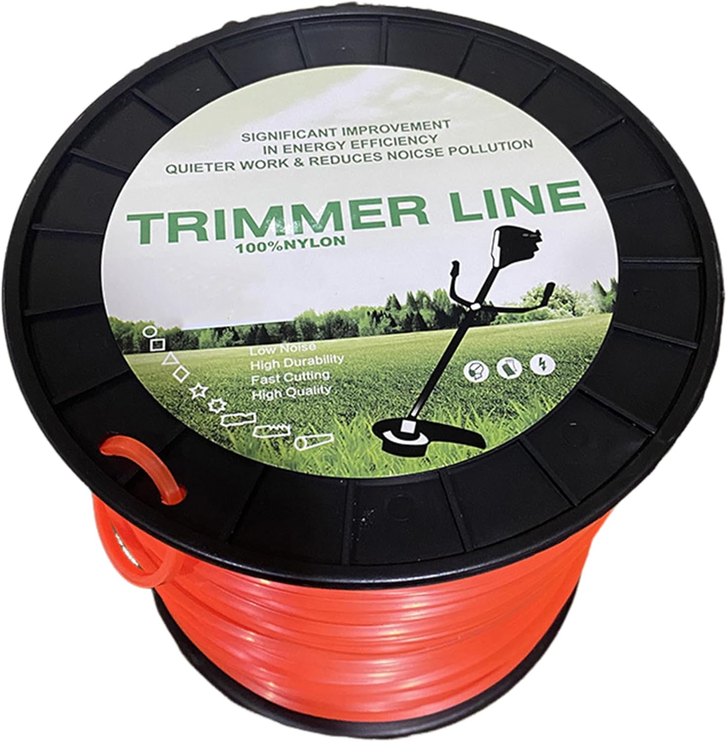 .155" Orange Weed Eater String 100% Nylon Heavy-Duty Trimmer Cord 5lb, 1280‘ Length Round Weed Wacker String155 Trimmer Line for Garden & Grass Pruning