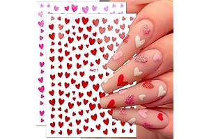 10 Sheets Heart Nail Stickers for Glittering Valentines