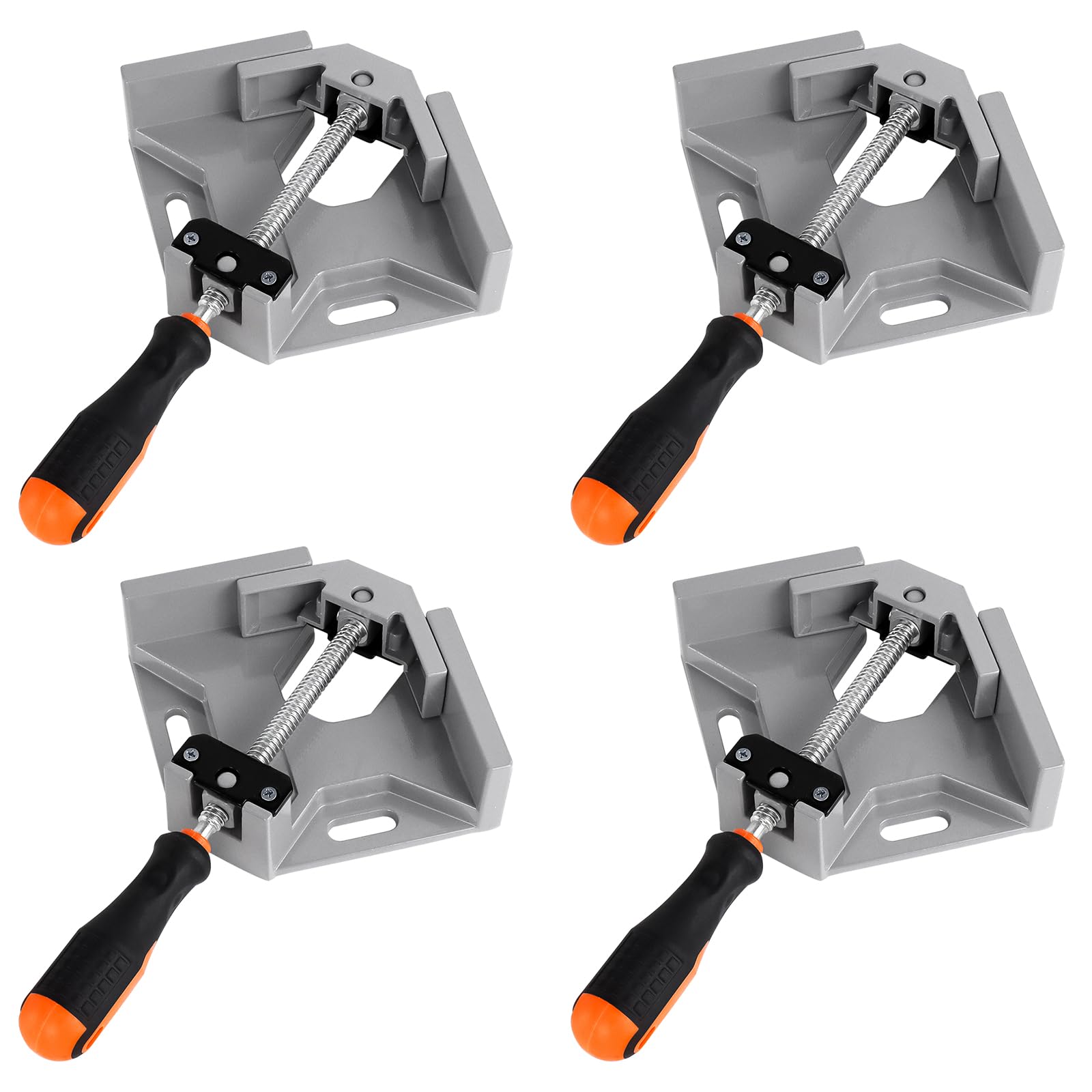 4 Pack Right Angle Clamp, 90° Aluminum Alloy, Silver Gray