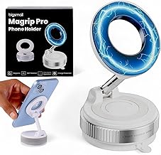 Bigsmall Pro Magnetic Car Phone Holder, 360° Rotation, Adjustable Arm, Strong Suction, Android, iPhone and Laptop Compatible | Universal Mobile Holder | 6-Month Warranty (White, Pack of 1)