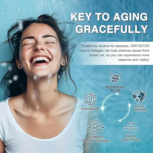 Miniatura 5 de DRFOSTER Polvo de péptidos de colágeno marino para apoyo articular, colágeno hidrolizado de pescado tipo I y III con MSM + GC, ácido hialurónico y