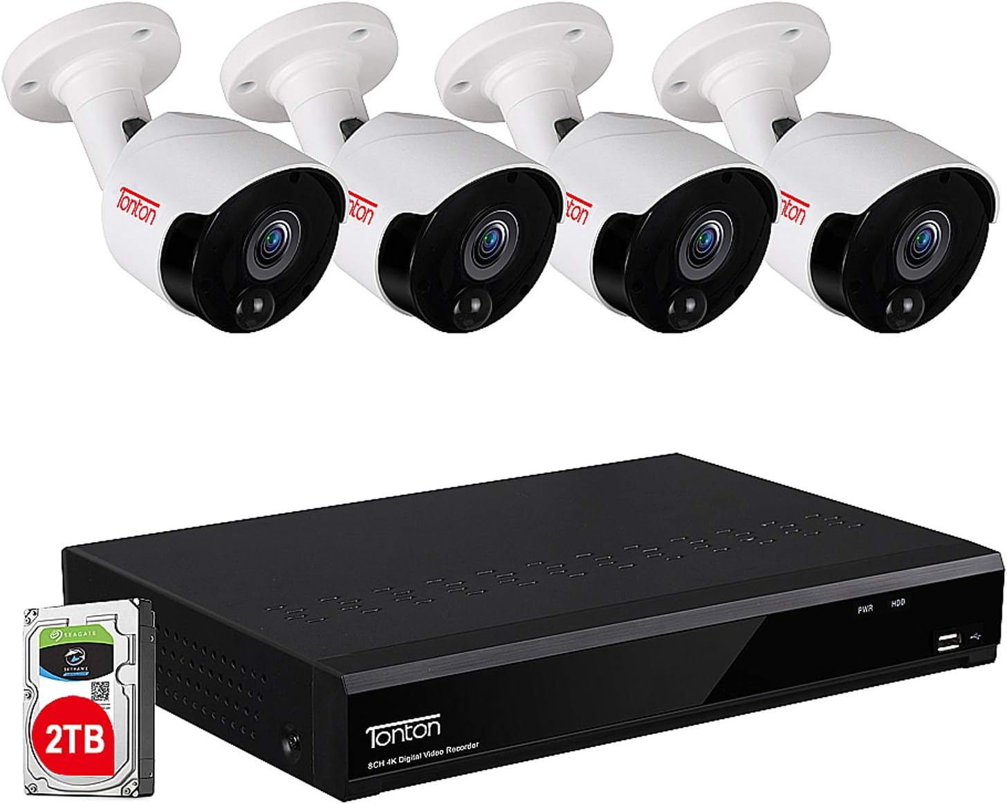 Tonton 4K Ultra HD Security Camera System,Expandable 8CH H