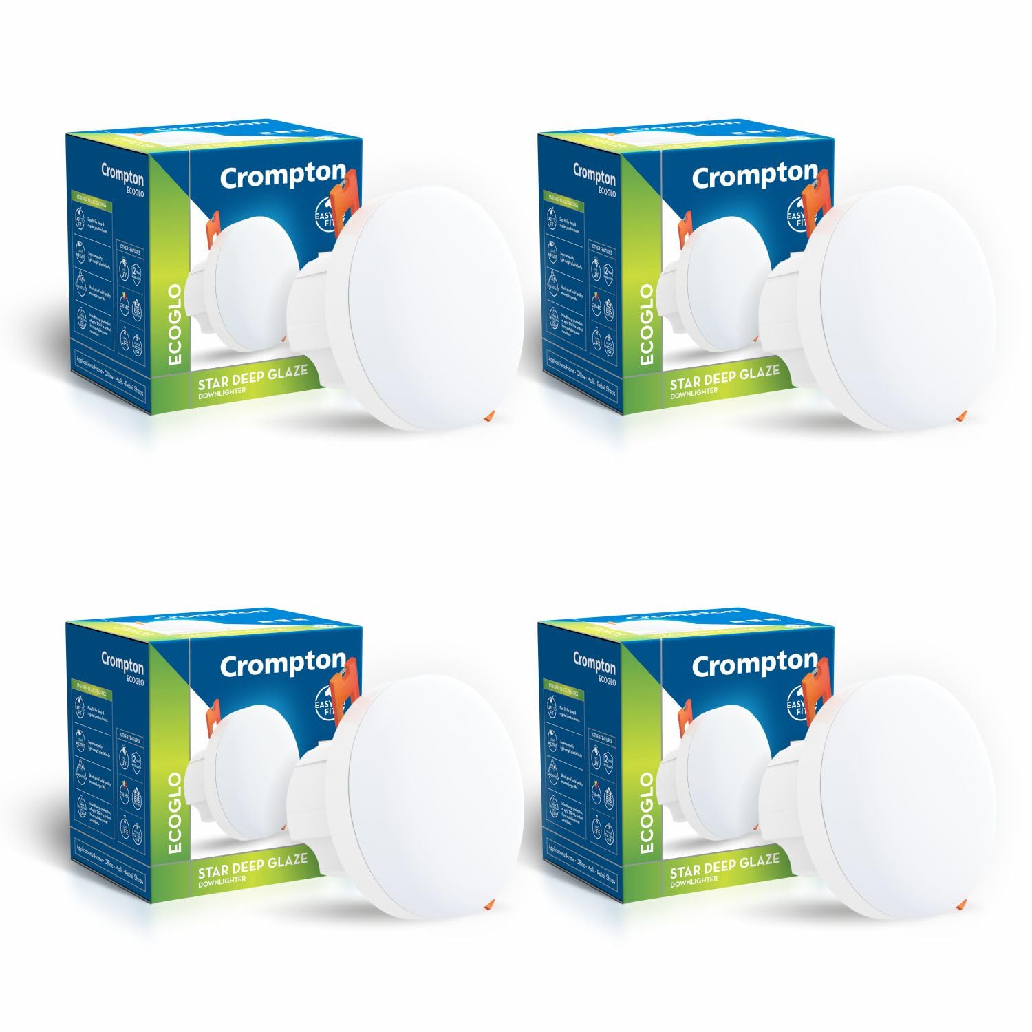 Crompton Domestic Recess LED Deep Cut Down Lighter Star Deep Glaze 6W (Warm White, Pack of 4)-image-18