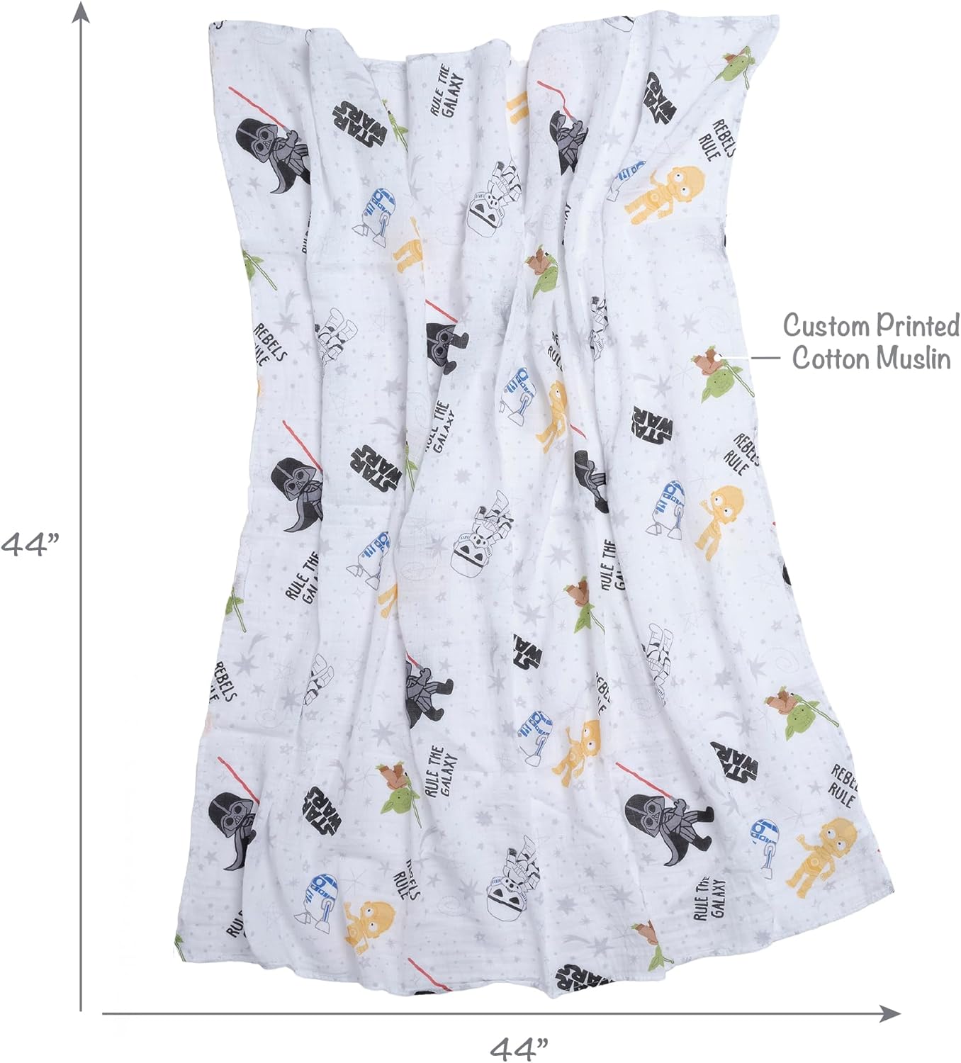 Lambs & Ivy Star Wars 2-Pack Cotton Muslin Newborn Baby Swaddle Blankets