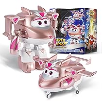Super Wings Transformable aeroplano Supercharged Golden girl, altezza circa 12,7 cm, Figura d’azione 2 in 1, aeroplano giocattolo e figura robotica per bambini e bambine a partire da 3 anni