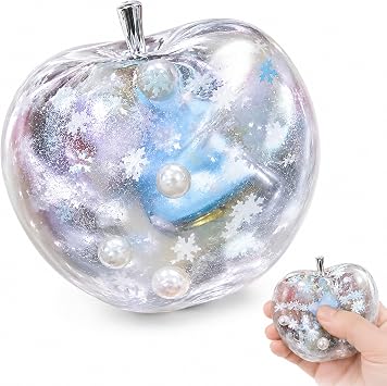 Apple Squishy, Slushy Apple Squishy, Snowflake Design Squishies for Office Desk, Portable Fruit-Shaped Ornament