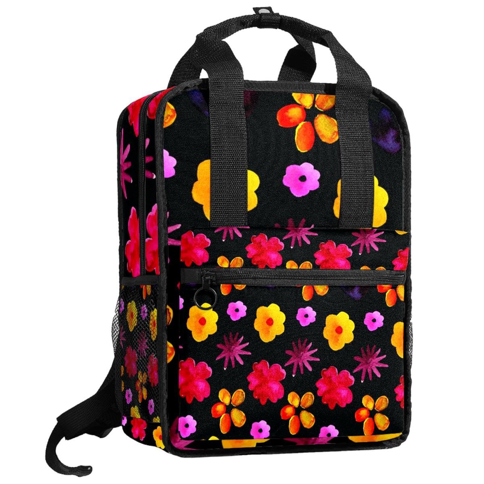 Sac à dos à fleurs pour garçons et filles avec bretelles réglables multicolore - 8