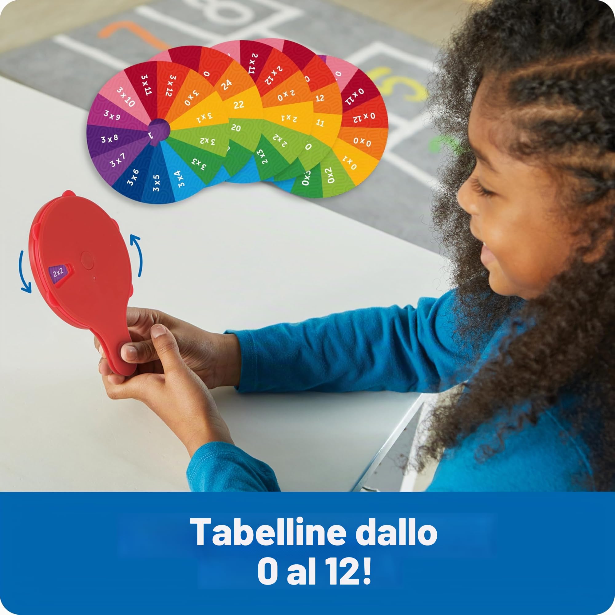 Learning Resources Ruota Quiz Moltiplicazioni LER3792 Tabelline 0–12 Gioco Matematico da 7 Anni