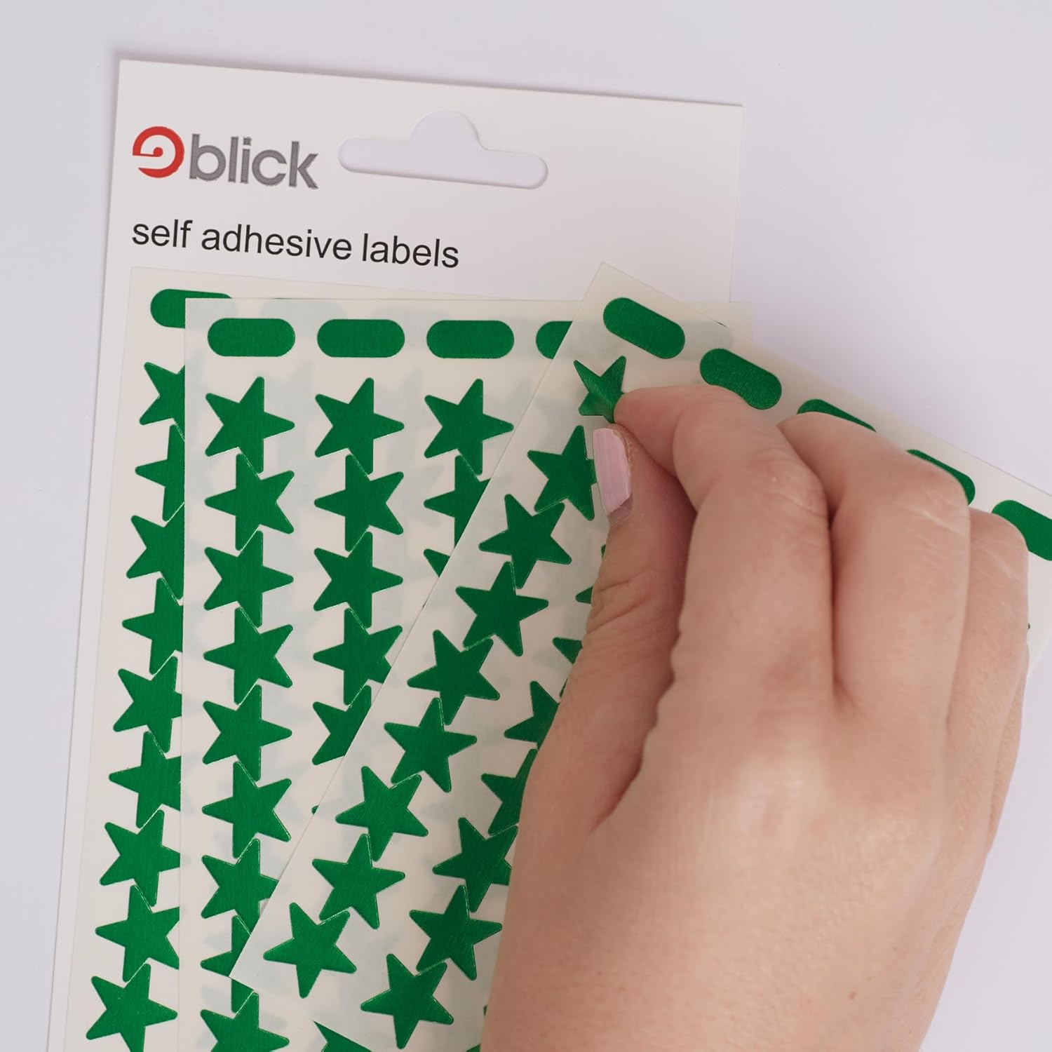 Blick Labels, Metallic Green, Self Adhesive Stickers, Stars, 14mm, 135 Labels, for Home, Office, Family, School, Holiday Calendar Organising, Planner, Rewards Chart, Colour Coding