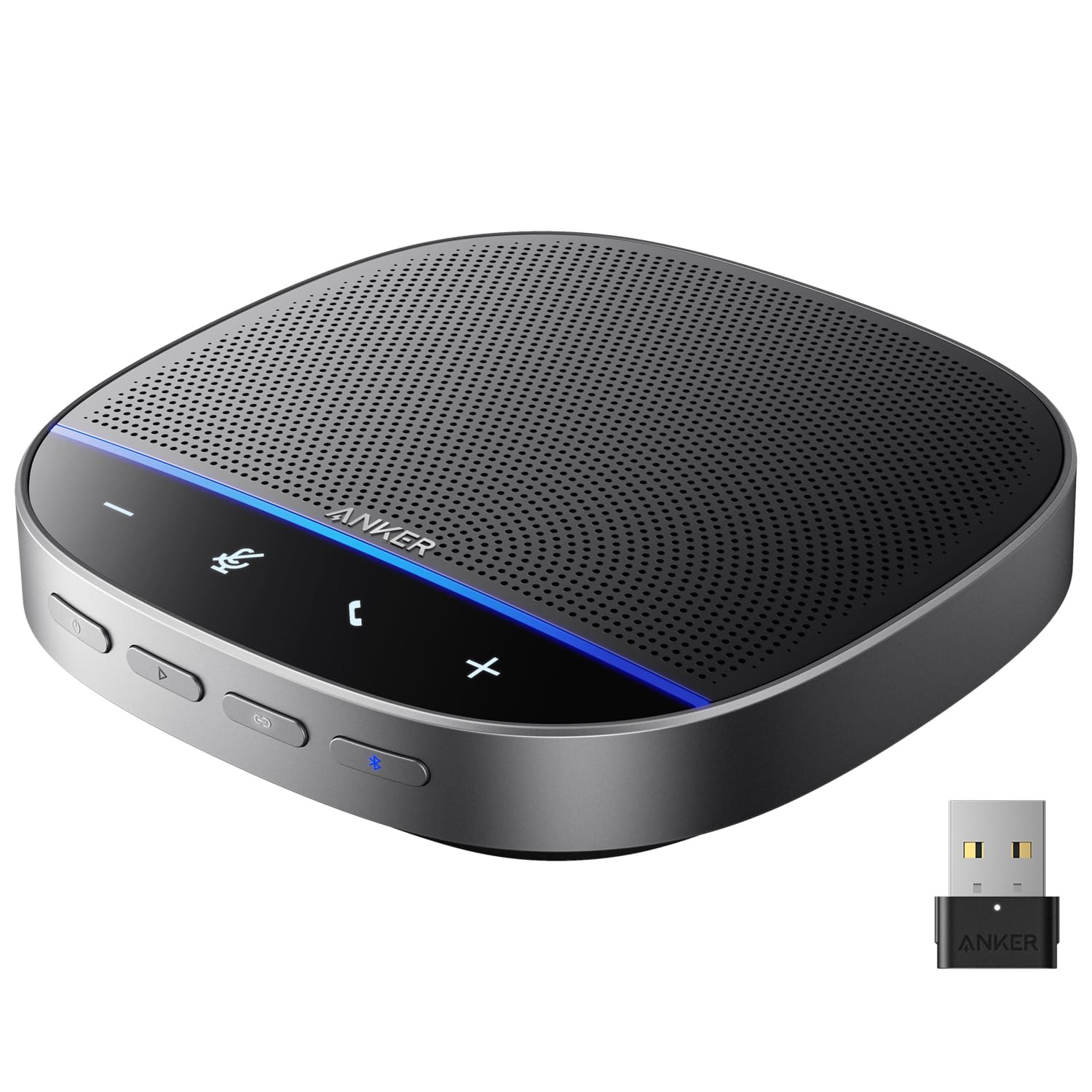 Anker PowerConf S500 - Altoparlante da conferenza con certificazione zoom, USB-C Bluetooth per chiamate, conferenze, telefonate, microfoni per registrazione vocale intelligente
