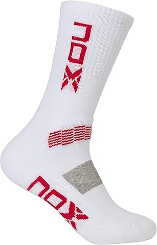 NOX Pack calcetines técnicos MEDIA CAÑA blanco/rojo