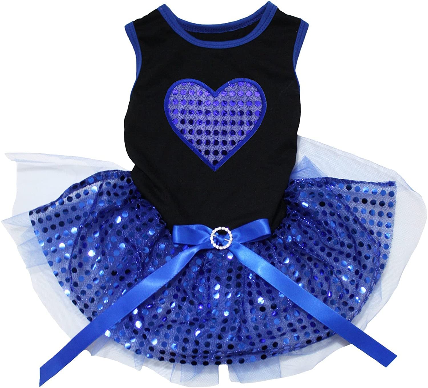 Vestido de perro con lentejuelas azules y negras ropa mascotas grandes XXXL