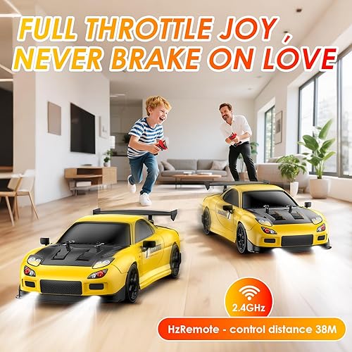 Miniatura 4 de Coche de deriva a control remoto, escala 114, 4WD, auto de control remoto de 2.4 GHz, 17.4 mih, auto de carreras RC de alta velocidad, RTR con luces