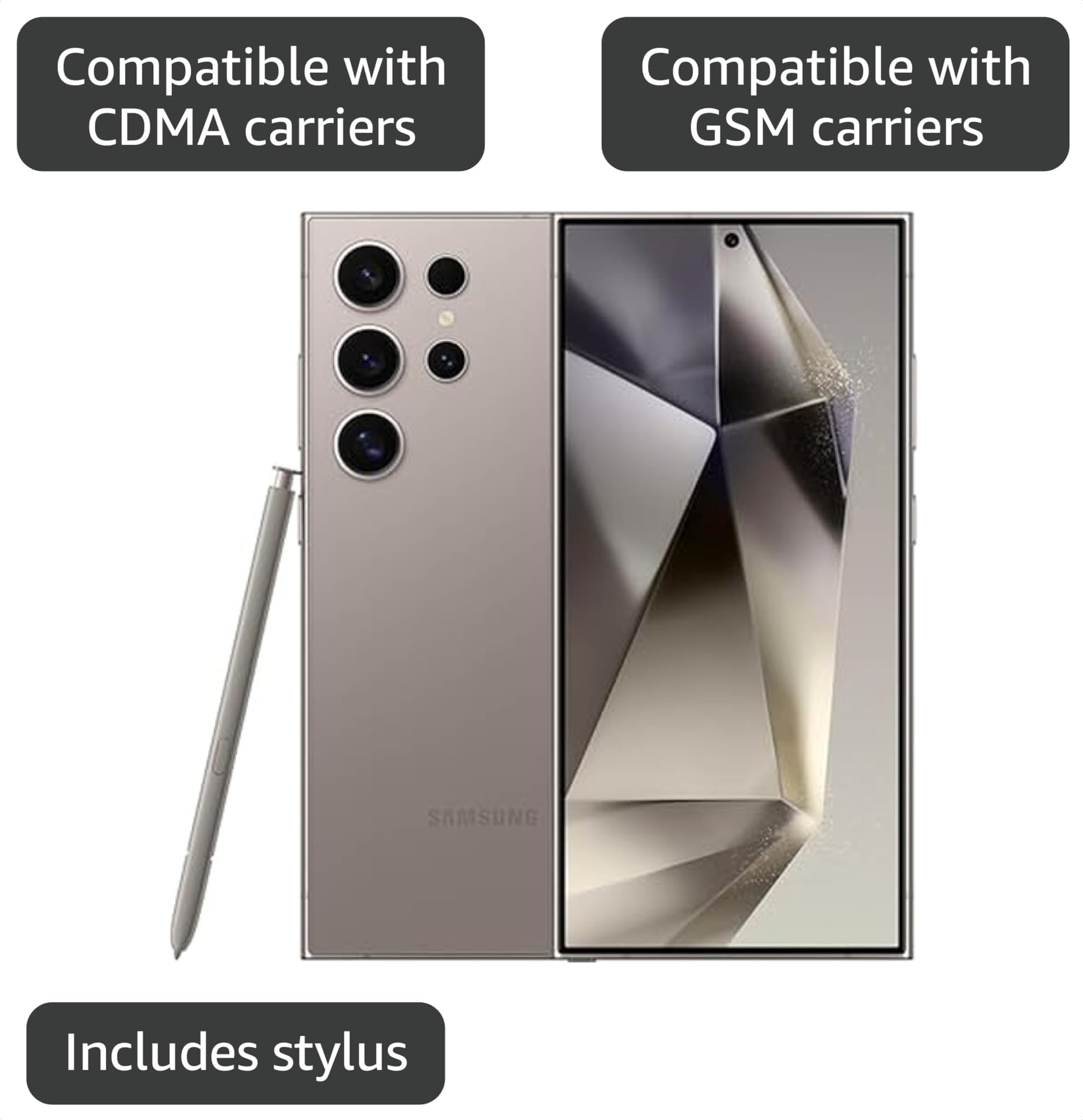 Amazon.com: Samsung Galaxy S24 Ultra 5G, US Version, 1TB, Titanium