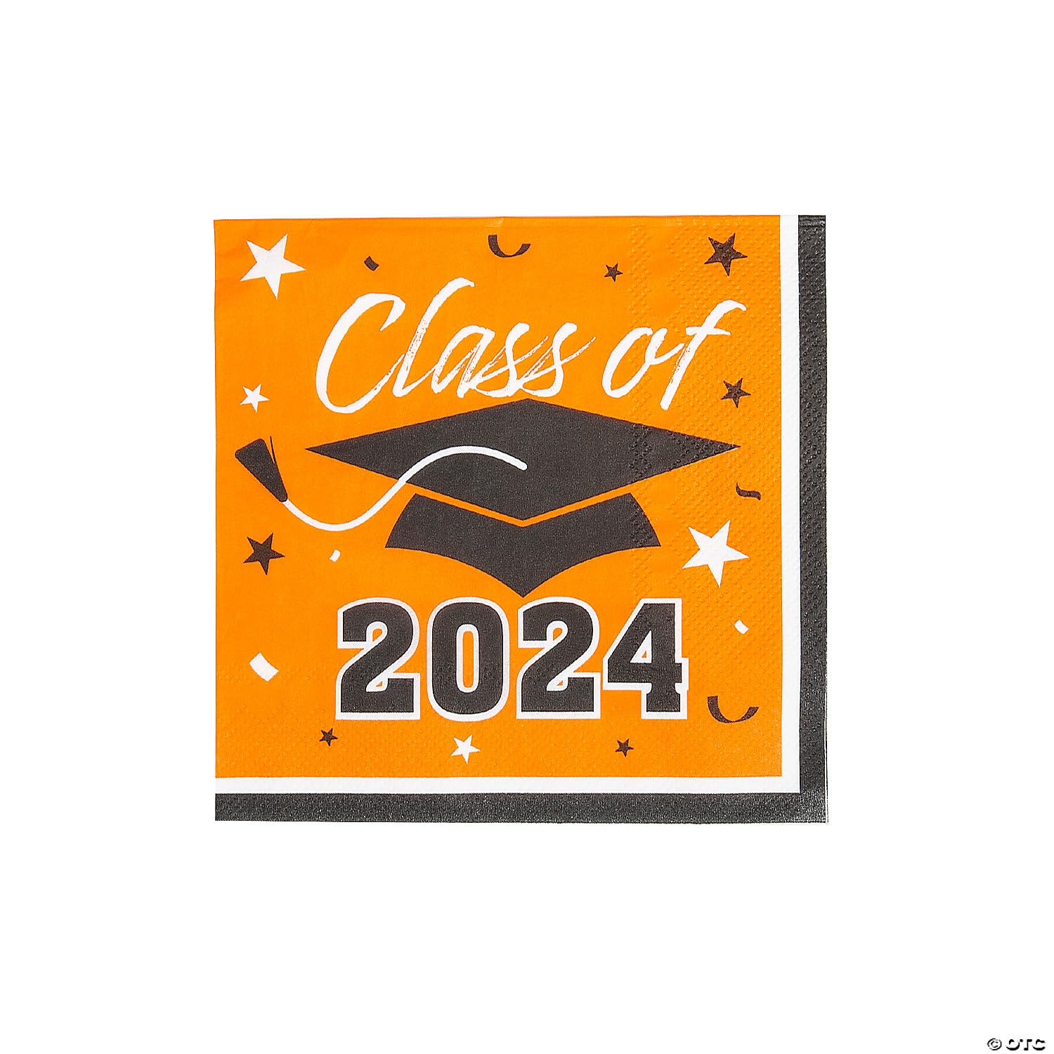 Fun Express Bulk 50 Piece Class of 2024 Orange Graduation Party Paper Luncheon Napkins