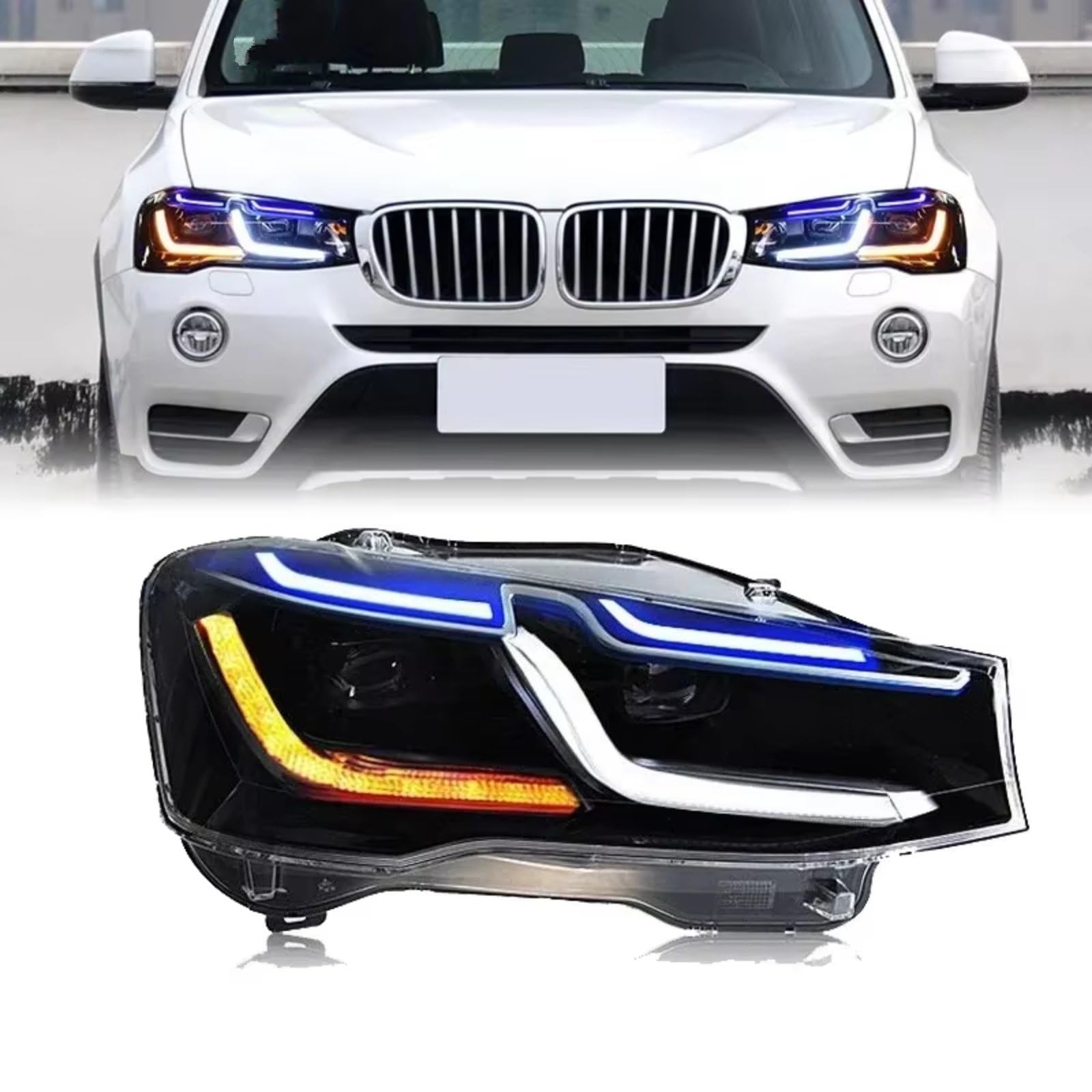 Faro Coche Compatible Con Para X4 2013-2018 Lente Proyector Faro Delantero Intermitente DRL Accesorios Automotrices Componente OEM VK2023112207