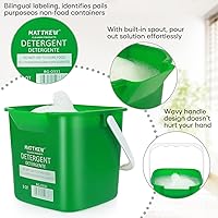 Vista 2 de Matthew - Juego de 6 cubetas de limpieza de 3 cuartos de galón de plástico, con pico incorporado y asa, cubetas cuadradas, para lavar, enjuagar