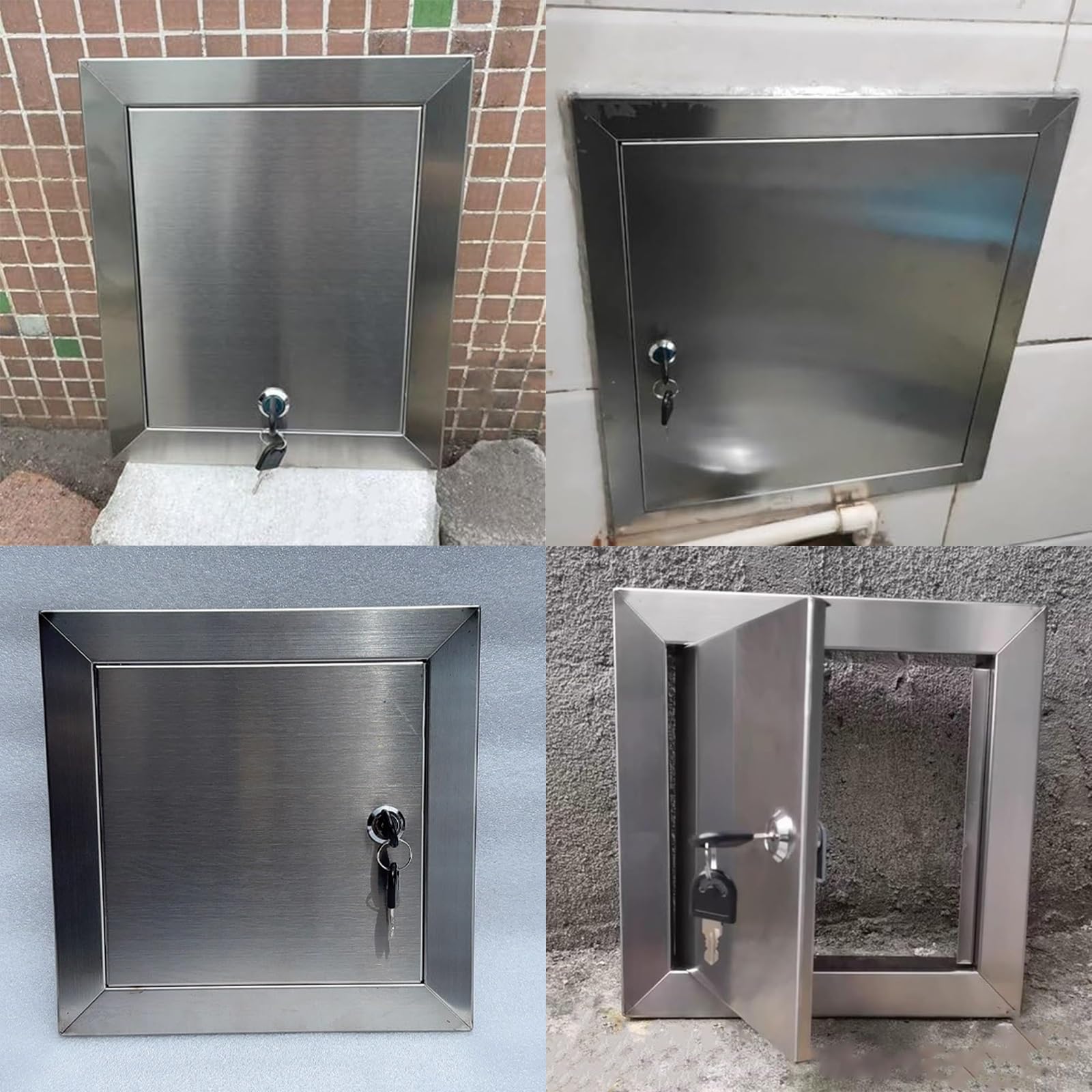 Konfigurowalny kwadratowy stalowy panel dostępowy - trwały właz inspekcyjny do sufitu, ściany i podłogi, rozmiary 10-80 cm, idealna osłona elektryczna (450 x 200 mm)